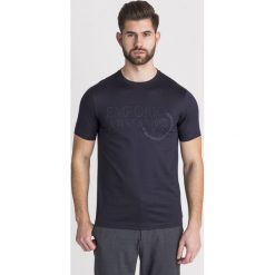 T-SHIRT Emporio Armani. Niebieskie t-shirty męskie Emporio Armani, l, bez wzorów, z bawełny, bez kołnierzyka. Za 269.40 zł.