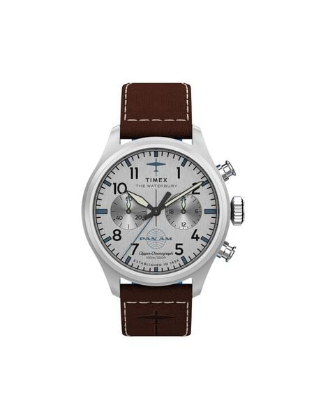 Timex Zegarek Timex x Pan Am® Waterbury Ace Chronograph TW2Y38700 Brązowy. Brązowe, analogowe zegarki męskie Timex. Za 1,089.00 zł.