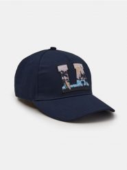Czapka z daszkiem z aplikacją - granatowy. Niebieskie czapki męskie Sinsay, z aplikacjami. Za 17.99 zł.
