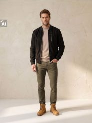 Sweter półgolf z wiskozą - beżowy. Brązowe swetry męskie Sinsay, l, bez wzorów, z wiskozy, bez kołnierzyka. Za 49.99 zł.