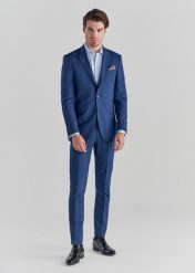 PAKO LORENTE – Granatowe spodnie garniturowe P22SF-6G-019-G-S. Niebieskie spodnie wizytowe męskie Pako Lorente, z elastanu. Za 149.99 zł.