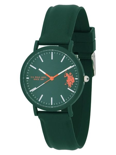 U.S. Polo Assn. Zegarek kwarcowy w kolorze zielonym rozmiar: onesize. Zielone, analogowe zegarki damskie U.S. Polo Assn., sztuczne. Za 126.75 zł.