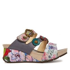 Klapki Laura Vita. Fioletowe klapki damskie Laura Vita, bez wzorów, bez obcasa. Za 329.99 zł.
