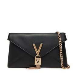 Torebka Valentino. Czarne torebki klasyczne damskie Valentino, bez wzorów, wizytowe, bez kołnierzyka, bez ramiączek. Za 389.99 zł.