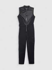 4F Kombinezon narciarski w kolorze czarnym rozmiar: M. Czarne kombinezony damskie 4f, m, bez wzorów, z polaru, sportowe, bez kołnierzyka, bez ramiączek. Za 576.40 zł.