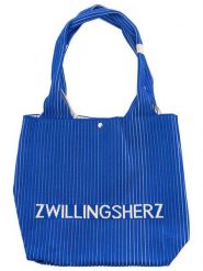 Zwillingsherz Shopper bag "Zwillingsherz" w kolorze niebieskim - 40 x 30 cm rozmiar: onesize. Niebieskie shopper bag damskie Zwillingsherz, bez wzorów, z materiału, na ramię, bez dodatków. Za 83.22 zł.