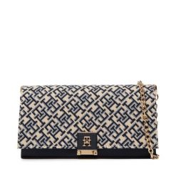 Torebka Tommy Hilfiger. Niebieskie torebki wieczorowe Tommy Hilfiger, bez wzorów, wizytowe, bez kołnierzyka, bez ramiączek. Za 649.99 zł.