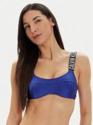 Calvin Klein Swimwear Góra od bikini KW0KW02389 Granatowy. Niebieskie bikini damskie Calvin Klein Swimwear, bez wzorów. Za 199.99 zł.