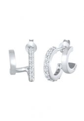 Elli Damskie kreolskie kolczyki sztyfty Double Trend z cyrkoniami w srebrze próby 925 Sterling Silver Kolczyki 1 ct. Szare kolczyki damskie Elli, z cyrkonią, srebrne, na sztyftcie. Za 368.99 zł.