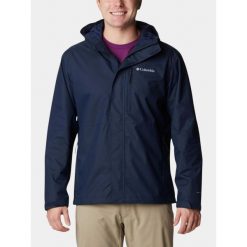 Płaszcz przeciwdeszczowy męski Columbia Hikebound II. Niebieskie płaszcze męskie Columbia, m, bez wzorów, sportowe. Za 519.00 zł.
