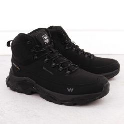 Wodoodporne buty trekkingowe męskie czarne Vanhorn 99302. Czarne buty trekkingowe męskie Vanhorn, z materiału, bez zapięcia. Za 153.99 zł.