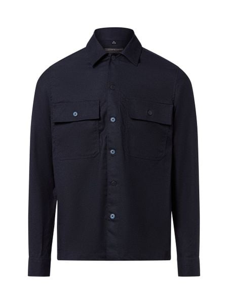 Finshley & Harding koszula z zawartością wełny Mężczyźni Regular Fit niebieski, XL. Niebieskie koszule męskie Finshley & Harding, m, bez wzorów, z wełny, bez kołnierzyka, bez ramiączek. Za 349.95 zł.