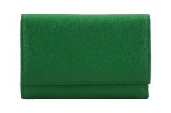 Portfel skórzany BARBERINI'S zielony D-1089-38. Zielone portfele damskie Barberinis, bez wzorów, ze skóry. Za 149.99 zł.
