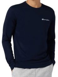 Bluzka Męska Champion Bawełniana Granat Cienka Longsleeve. Niebieskie koszulki męskie z długim rękawem CHAMPION, m, z bawełny. Za 139.00 zł.