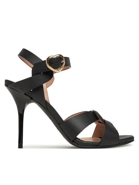 LOVE MOSCHINO Sandały JA16069G1MIA0000 Czarny. Czarne sandały damskie Love Moschino, bez wzorów, ze skóry, bez obcasa, na szpilce. Za 779.99 zł.