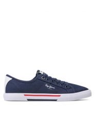 Pepe Jeans Tenisówki Brady Men Basic PMS30816 Granatowy. Niebieskie trampki i tenisówki męskie Pepe Jeans, bez wzorów, z jeansu, bez zapięcia. Za 169.99 zł.