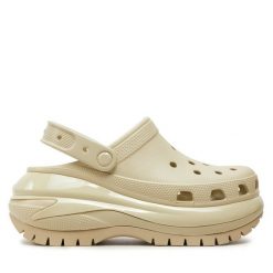 Klapki Crocs. Brązowe klapki damskie Crocs, bez wzorów, bez obcasa. Za 249.99 zł.