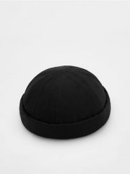 Bawełniana czapka dokerka - czarny. Czarne czapki męskie Reserved, bez wzorów, z bawełny. W wyprzedaży za 27.99 zł.