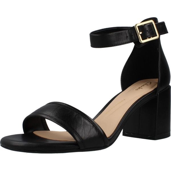 Sandały CLARKS EZORIA MAE Czarny. Czarne sandały damskie Clarks, bez wzorów, z materiału, bez obcasa. Za 219.99 zł.