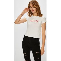 Tally Weijl - Top. Białe topy damskie TALLY WEIJL, l, bez wzorów, z dzianiny, bez kołnierzyka. W wyprzedaży za 27.90 zł.