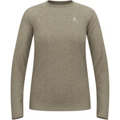 Koszulka damska Odlo ESSENTIAL SEAMLESS T-shirt crew neck l/s. Zielone t-shirty damskie Odlo, l, bez wzorów, bez kołnierzyka. W wyprzedaży za 242.99 zł.