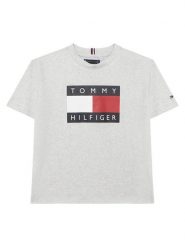 Tommy Hilfiger T-Shirt KB0KB10340 Szary Regular Fit. Szare t-shirty chłopięce Tommy Hilfiger, bez wzorów, z bawełny, bez ramiączek. Za 159.99 zł.
