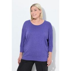 Damskie Bluzka funkcyjna oversize łódkowy dekolt rękaw 3/4. Niebieskie bluzki sportowe damskie Ulla Popken, plus size, z elastanu, bez kołnierzyka, bez ramiączek. Za 223.99 zł.