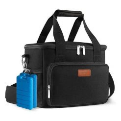 Torba chłodząca 15L Czarna. Czarne torby męskie na ramię TRAVELHAWK, bez wzorów, z materiału, na ramię, duże. Za 27.95 zł.
