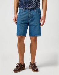 MESKIE SPODENKI WRANGLER FRONTIER SHORT DARK STONE 112362493. Szorty męskie Wrangler, bez kołnierzyka. Za 179.99 zł.