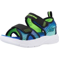 Sandały SKECHERS 407034N Niebieski. Niebieskie sandały męskie Skechers, z materiału, bez zapięcia. Za 153.99 zł.