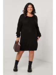 Curvy Lady Sukienka dzianinowa w kolorze czarnym rozmiar: 48/50. Czarne sukienki damskie Curvy Lady, na co dzień, bez wzorów, z dzianiny, klasyczne, bez kołnierzyka, bez ramiączek, midi, proste. Za 174.02 zł.