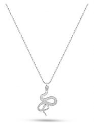 Eclat d'Argent Srebrny naszyjnik z zawieszką - dł. 40 cm rozmiar: onesize. Szare naszyjniki damskie Eclat d'Argent, srebrne. Za 130.99 zł.