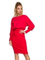 Made of emotion Sukienka w kolorze czerwonym rozmiar: XXL. Czerwone sukienki damskie Made Of Emotion, xxl, bez wzorów, bez kołnierzyka, bez ramiączek, midi. Za 169.99 zł.