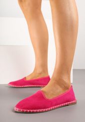 Fuksjowe Espadryle Balerinki z Przeszyciami Firalissea. Czerwone baleriny damskie Renee, bez wzorów, bez obcasa, na obcasie. Za 49.99 zł.