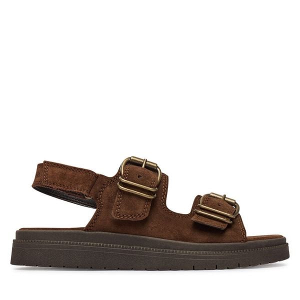 Sandały Tamaris. Brązowe sandały damskie Tamaris, bez wzorów, bez obcasa, na płaskiej podeszwie. Za 369.99 zł.