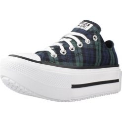 Buty CONVERSE CHUCK TAYLOR ALL STAR LIFT DOUBLE STACK PLATFORM PLAID Zielony. Zielone obuwie trekkingowe damskie Converse. Za 428.58 zł.