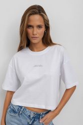 T-SHIRT PENNY "BETTER TOGETHER" BIAŁY L - Flawless. Białe t-shirty damskie Flawless, l, bez wzorów, z bawełny, bez kołnierzyka. Za 168.00 zł.