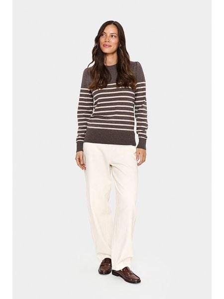 SAINT TROPEZ Sweter w kolorze brązowym rozmiar: M. Brązowe swetry klasyczne damskie Saint Tropez, m, bez kołnierzyka. Za 113.36 zł.