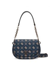 Guess Torebka Emelie Logo HWGP99 28200 Granatowy. Niebieskie torebki klasyczne damskie Guess, z aplikacjami, ze skóry, bez dodatków. Za 659.99 zł.