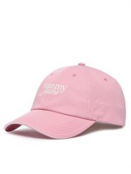 Tommy Jeans Czapka z daszkiem Script AW0AW18973 Różowy jasny. Czerwone czapki z daszkiem damskie Tommy Jeans, bez wzorów, z bawełny. Za 149.99 zł.