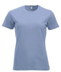 Clique New Classic-T Women T-shirt bawełniany, współczesny krój – light blue. Niebieskie t-shirty damskie CLIQUE, m, bez wzorów, z bawełny, bez kołnierzyka. Za 102.61 zł.