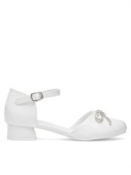 Nelli Blu Baleriny CM230730-10 Biały. Białe baleriny dziewczęce Nelli Blu, bez wzorów, z materiału. Za 79.99 zł.