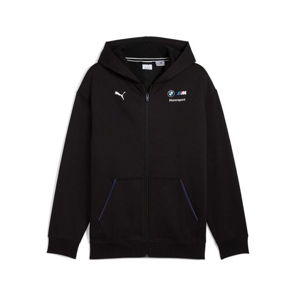 Bluza z kapturem z pełnym zamkiem błyskawicznym Puma BMW MMS ESS. Czarne bluzy z kapturem męskie Puma, m. Za 315.50 zł.
