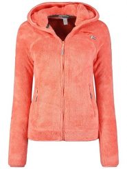 Geographical Norway Kurtka polarowa "Upalood" w kolorze łososiowym rozmiar: XL. Pomarańczowe kurtki damskie Geographical Norway, xl, bez wzorów, z polaru, bez kaptura. Za 113.10 zł.