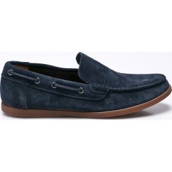 Clarks - Półbuty. Niebieskie półbuty męskie Clarks, z materiału, bez zapięcia. W wyprzedaży za 199.90 zł.