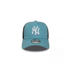 Czapka New Era WS EF TRUCKER NEYYANCO. Niebieskie czapki męskie New Era, z aplikacjami, z bawełny, eleganckie. Za 212.90 zł.