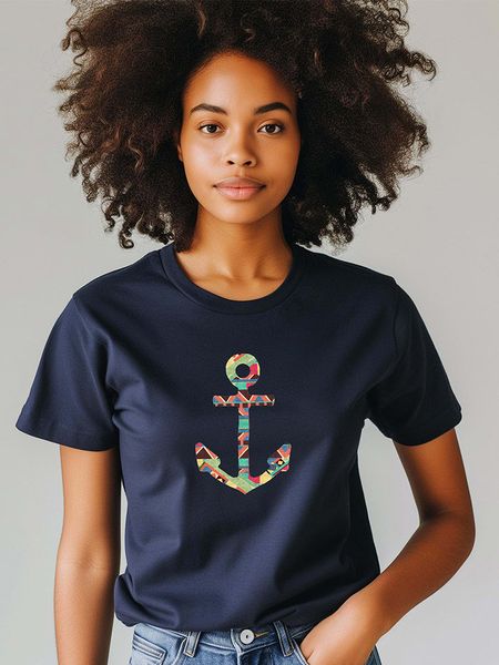 WOOOP Koszulka w kolorze granatowym rozmiar: M. Niebieskie bluzki damskie Wooop, m, bez wzorów, z bawełny, bez kołnierzyka. Za 48.16 zł.