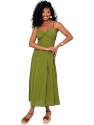 Aller Simplement Sukienka w kolorze oliwkowym rozmiar: 38/40. Zielone sukienki damskie Aller Simplement, bez wzorów, bez kołnierzyka, bez ramiączek, maxi. Za 56.95 zł.