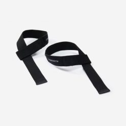 Paski do treningu siłowego Corength. Paski damskie DOMYOS, bez wzorów, z materiału, sportowe. Za 19.99 zł.