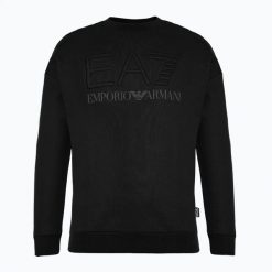 Bluza EA7 Emporio Armani Train Logo Series Embroidery T-Top Coft. Czarne topy sportowe damskie EA7 Emporio Armani, xl, bez wzorów, z bawełny, bez ramiączek. Za 529.99 zł.